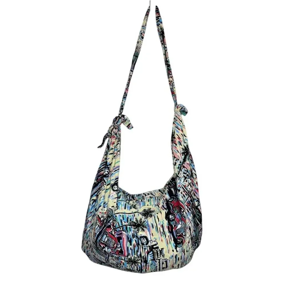Reyn Spooner Avalon Scenic Print Slouchy Hobo Bag Hawaii